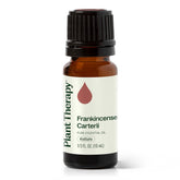 Plant Therapy Frankincense Carterii bottle close-up for pure aromatherapy and testing.