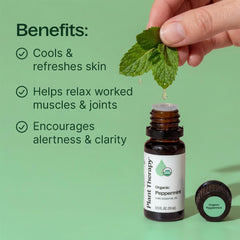 Plant Therapy peppermint oil bottle pour enables precise dilution and use.