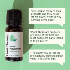 Plant Therapy peppermint oil dropper offers convenient, mess-free application.