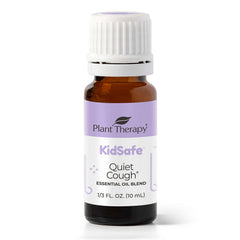 Plant Therapy Quiet Cough KidSafe bottle front for on-the-go respiratory comfort.