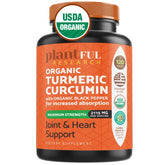 PLANTFUL RESEARCH Organic turmeric bottle ready for daily wellness routine.
