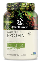 PlantFusion Complete Vegan Protein Powder container showing clean ingredients and protein-packed serving.