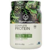 PlantFusion complete vegan protein powder tub; supports daily protein intake for active lifestyles.