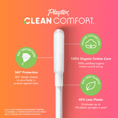 Playtex Clean Comfort Super 14-count packaging for higher absorbency days.