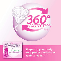 Playtex Simply Gentle Glide uses purified fibers for a strong absorbent core.