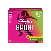 Playtex Sport tampons with Flex-Fit technology for secure activity during workouts