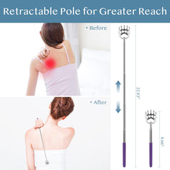 Plazuria Bear Claw back scratcher purple extended reach for awkward angles