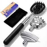 Plazuria rascaespalda con 3 cabezas desmontables para personalizar la experiencia.