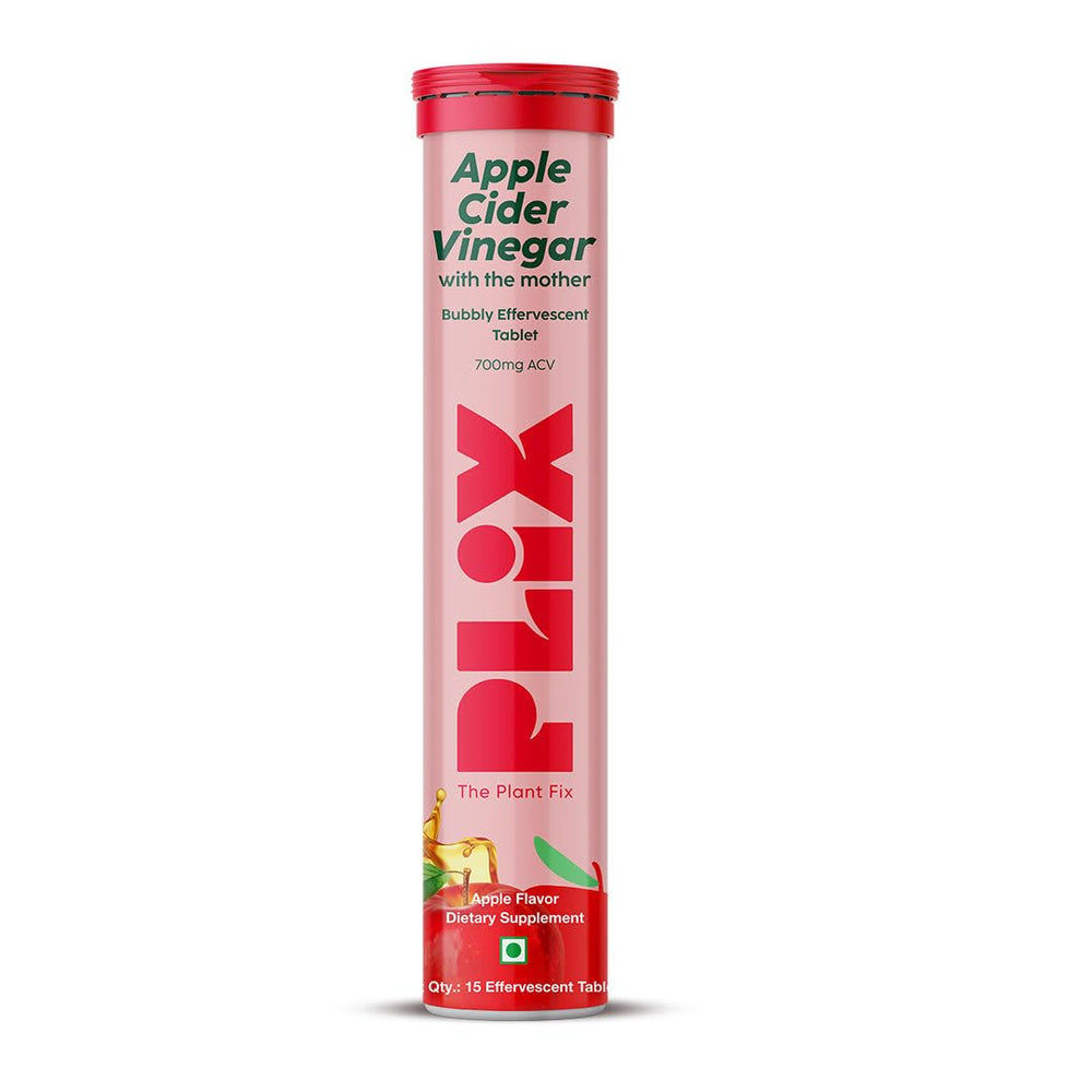 PLIX Apple Cider Vinegar tablets bottle for convenient daily wellness.