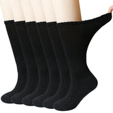 Plus MD diabetic socks pack front view highlights non-binding top and cushioned comfort.