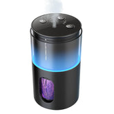 Pmsusoow waterless diffuser on desk, obsidian black, delivering steady aroma