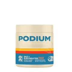 Podium Salt+Electrolytes Peaches & Cream bottle for quick hydration during training.
