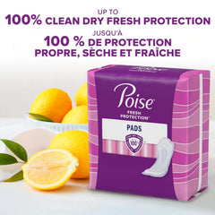 Poise pad with odor control highlighted for fresh confidence during wear
