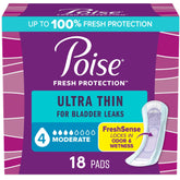 Poise Ultra Thin pads front view showing discreet protection for daily bladder leaks.