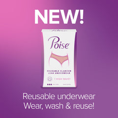 Poise pink brief-cut washable underwear demonstrating a lightweight protection