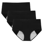 POKARLA high-absorbency cotton leakproof underwear, black, front view, daily protection