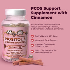 POLYC'S D-Chiro Inositol bottle highlights the complementary inositol blend
