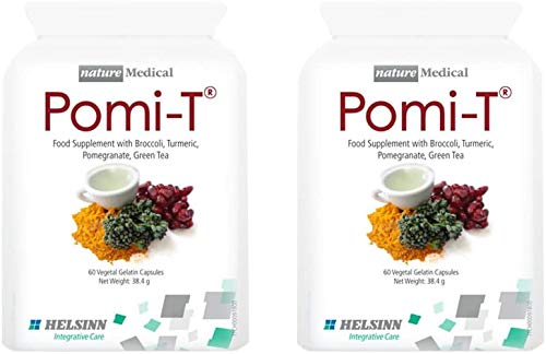 Pomi-T bottle front view highlighting a natural, antioxidant-rich capsule for daily wellness.