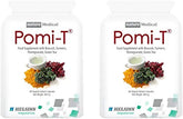 Pomi-T bottle front view highlighting a natural, antioxidant-rich capsule for daily wellness.