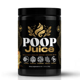 Poop Juice bottle front showing the 5-in-1 formula for gut health.