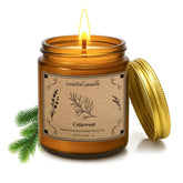 POOTES cedarwood candle in amber jar for long-lasting home fragrance