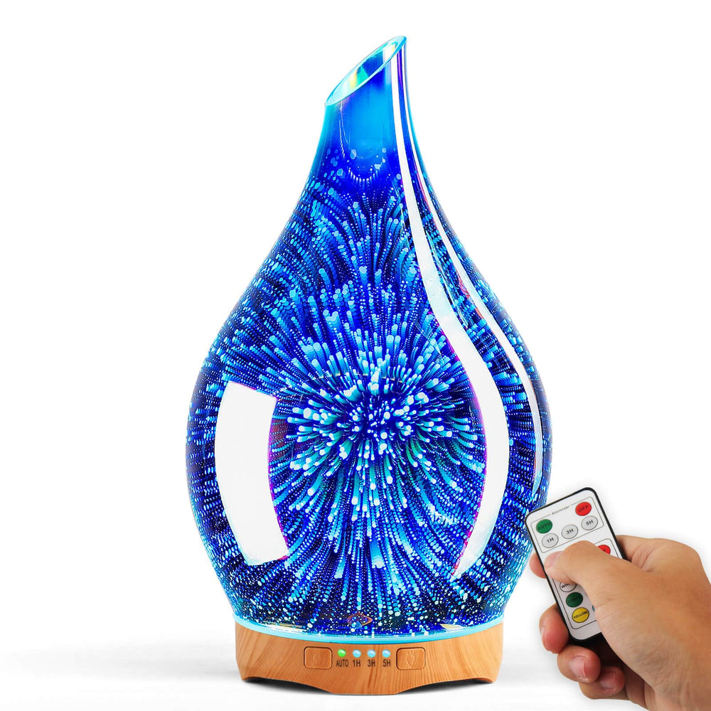Porseme 280ml diffuser base releasing calm mist on a living room shelf