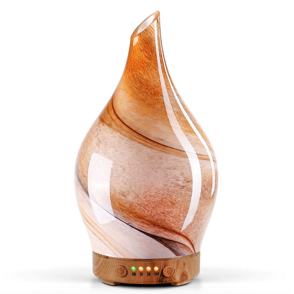 Porseme Desert glass diffuser with ambient glow for calming spaces.