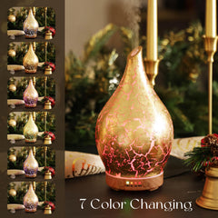 Porseme diffuser with gold-covered glass and wooden base as a stylish decor focal point