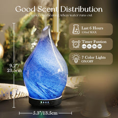 Porseme diffuser displays seven color LED lights for mood enhancement.