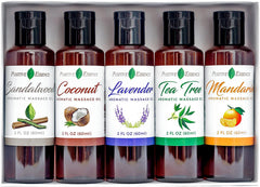 Positive Essence massage oil set packaging shows premium spa quality for home use