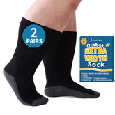 Powbrace wide diabetic socks pair provides roomy fit for swollen feet and all-day comfort.