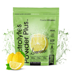PowderVitamin electrolytes lemonade bottle pour supports on-the-go hydration