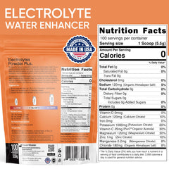 PowderVitamin Electrolytes Powder Plus tub side view highlighting keto-friendly formula