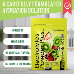 PowderVitamin Electrolytes Plus stirring into water for quick hydration
