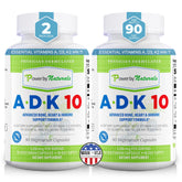 Power By Naturals ADK 10 bottle front view highlighting bone health support.