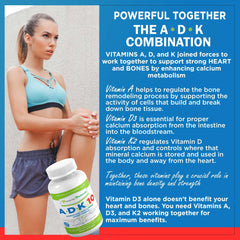 Power By Naturals ADK 10 label detail with A D3 K2 for bone remodeling.