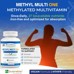 Power By Naturals Methyl Multi One capsules displayed for easy daily intake