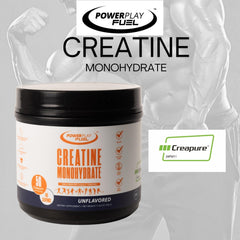 POWER PLAY FUEL Creatine monohydrate poured into a glass for quick hydration