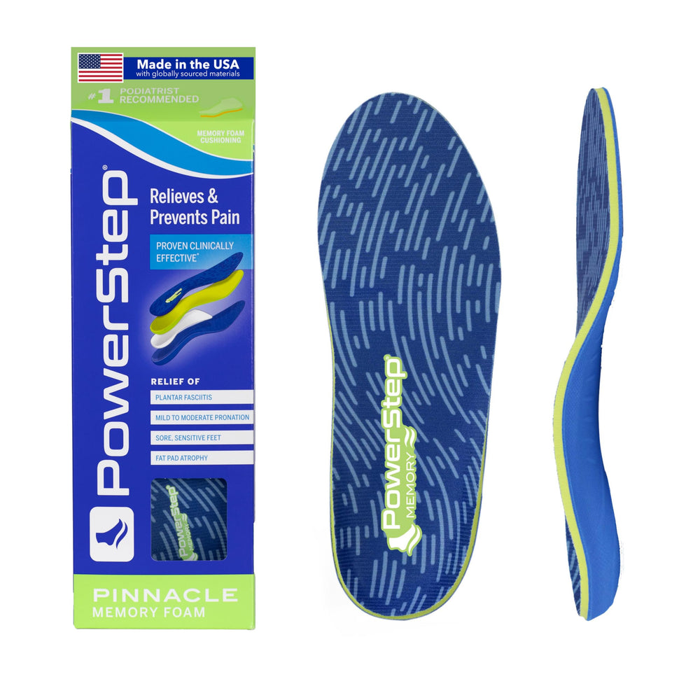 PowerStep Pinnacle Memory insole with arch support for all-day comfort.