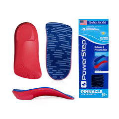 PowerStep Pinnacle Junior 3-4 insole front view shows arch support for kids