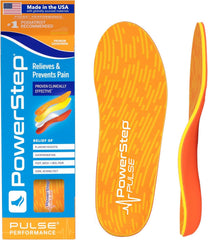 PowerStep Pulse Performance insoles arch-support outer view for full-foot stability during runs.