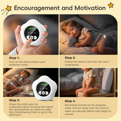 Prabensei wireless receiver on nightstand provides easy wake alerts during sleep.