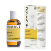 Pranarom Arnica Oil bottle showing pure, organic formula suitable for soothing massages