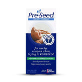 Pre-Seed bottle with applicators demonstrates sperm-friendly moisture for comfortable intimacy.