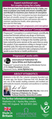 Pregnacare Wellman conception tablets close-up emphasizing zinc for normal fertility support.