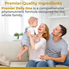 Premier Daily One vegetable blend image featuring broccoli and kale for phytonutrient support.