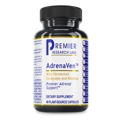 Premier Research Labs AdrenaVen bottle with capsules for daily adrenal support.