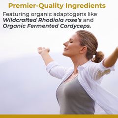 Fermented Cordyceps detail on AdrenaVen label supports natural vitality.