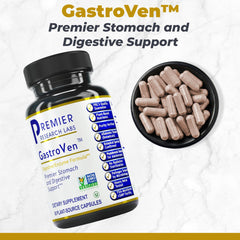 Premier Research Labs GastroVen capsules close-up for gentle daily enzyme support