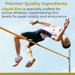 Close-up of measuring teaspoon with Premier Research Labs Liquid Zinc Ultra.